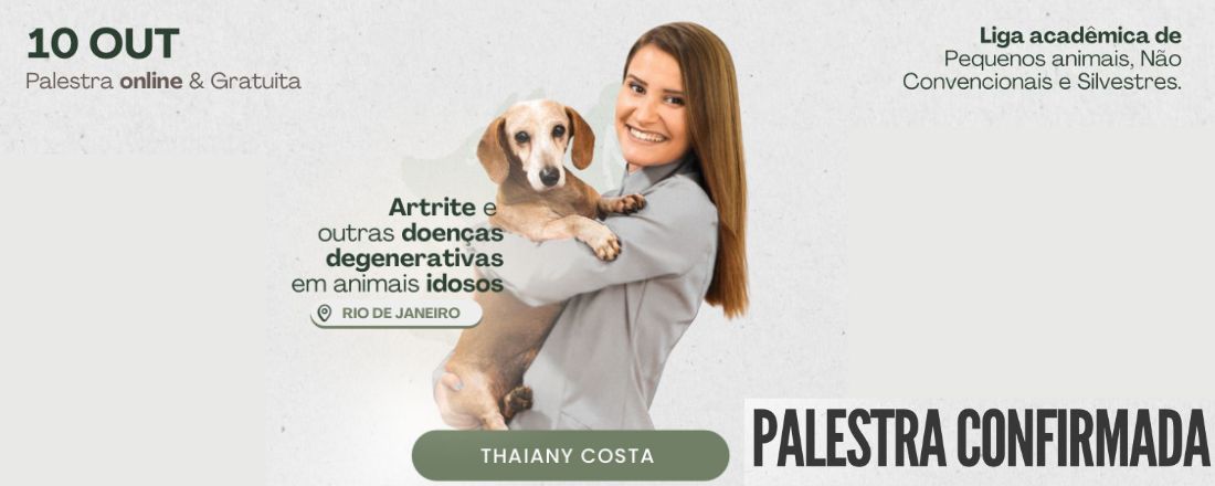 PALESTRA: Artrite e outras doenças degenerativas em animais idosos