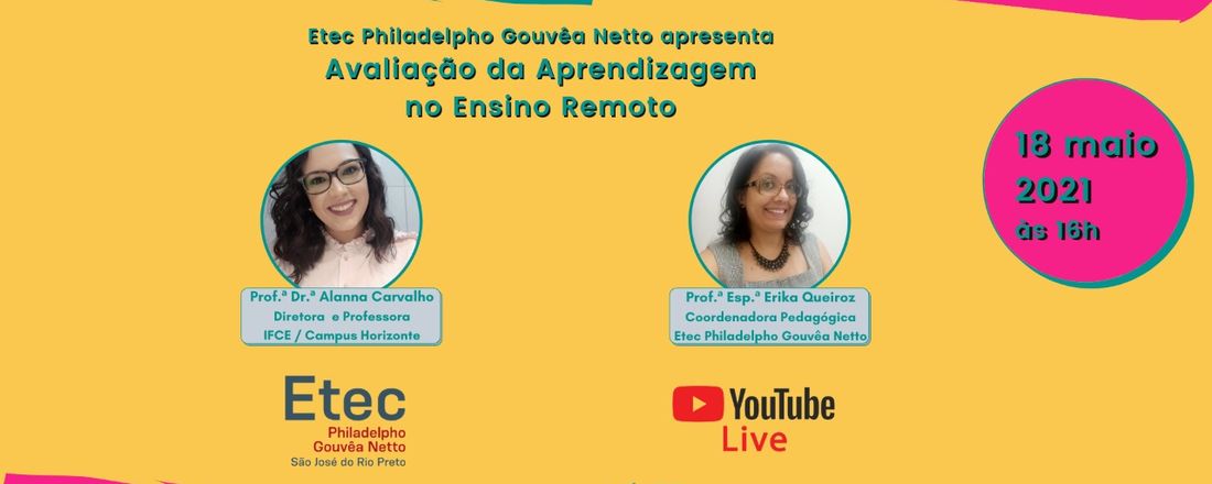 LIVE #2 - AVALIAÇÃO DA APRENDIZAGEM NO ENSINO REMOTO