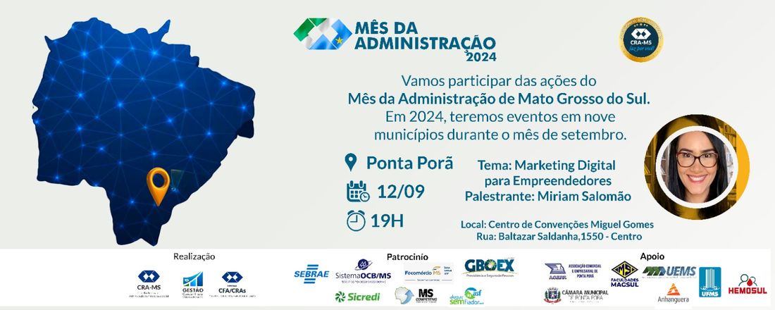 Palestra do Mês da Administração de Ponta Porã: Marketing Digital para Empreendedores