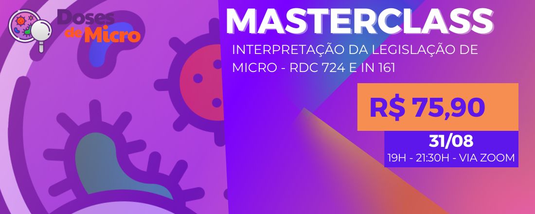 Masterclass - Interpretação da RDC 724 e IN 161, Microbiologia ANVISA