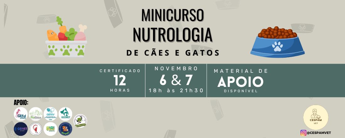 Minicurso em Nutrologia de Cães e Gatos