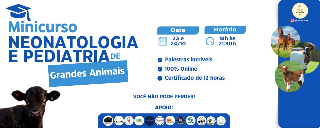 Minicurso em Neonatologia e Pediatria de Grandes Animais