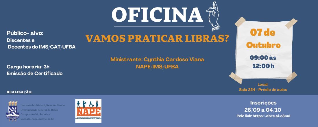 Oficina: "Vamos praticar Libras?" 2.0