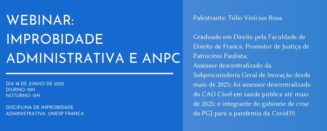 WEBINAR Improbidade administrativa e ANPC