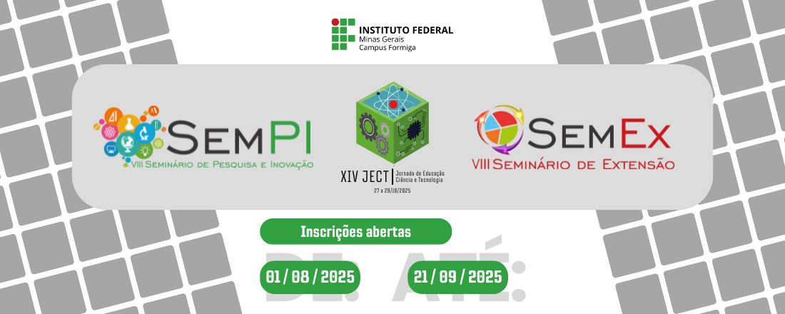 XIV Jornada de Educação, Ciência e Tecnologia de Minas Gerais - IFMG Campus Formiga