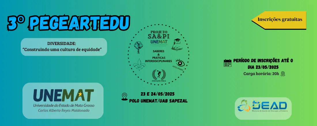 3º PEGEARTEDU: DIVERSIDADE CONSTRUINDO UMA CULTURA DE EQUIDADE