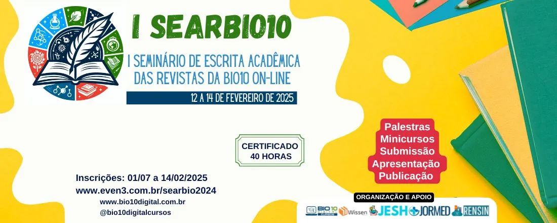 I Seminário de Escrita Acadêmica das Revistas da Bio10 Digital Cursos (I SEARBIO10)