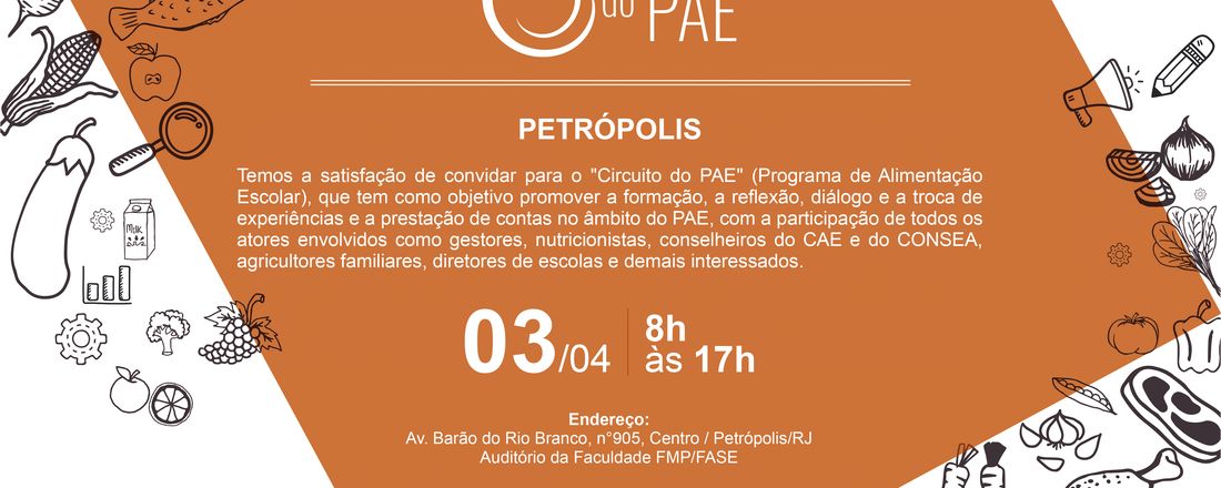 Seminário de Formação e colaboração no Circuito do Programa de Alimentação do Escolar (PAE)