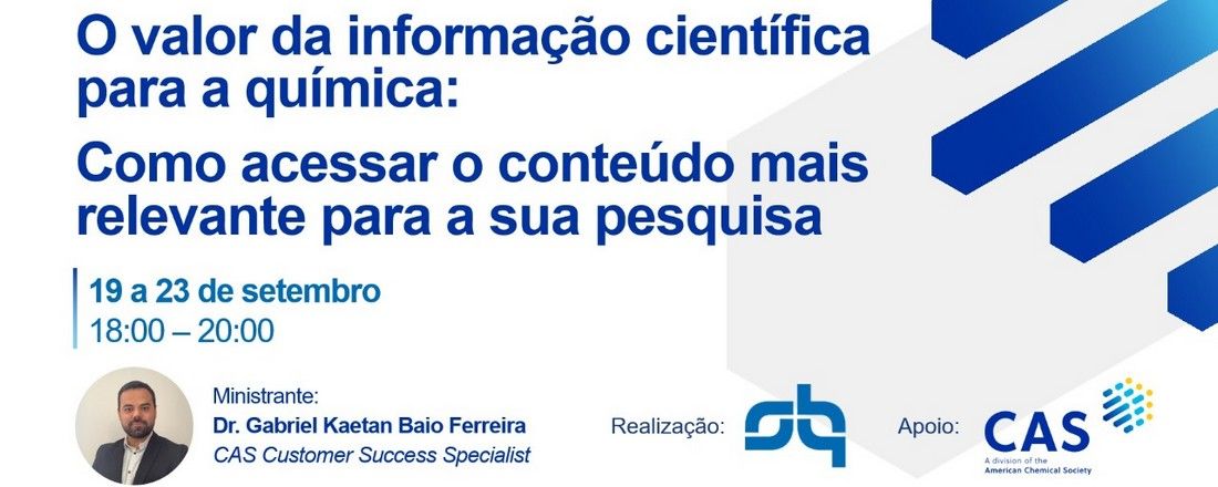 Minicurso "O valor da informação científica para a química: como acessar o conteúdo mais relevante para a sua pesquisa"