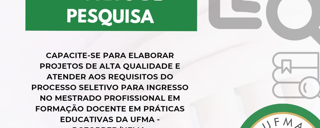 CURSO ON-LINE - ELABORAÇÃO DE PROJETO DE PESQUISA