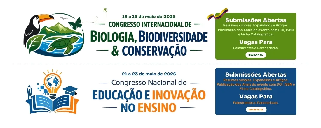 CONGRESSO NACIONAL DE EDUCAÇÃO & INOVAÇÃO NO ENSINO - CONGRESSO INTERNACIONAL DE BIOLOGIA, BIODIVERSIDADE & CONSERVAÇÃO