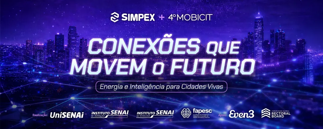 Simpósio Internacional de Ensino, Pesquisa e Extensão - SIMPEX 2026 e 4º Congresso Nacional Integrado de Mobilidade Elétrica e Cidades Inteligentes - Mobicit 2026.