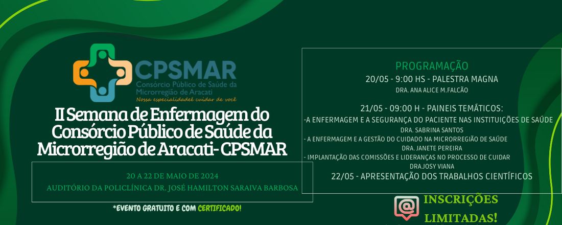 II Semana da Enfermagem do Consórcio Público de Saúde da Microrregião de Aracati- CPSMAR