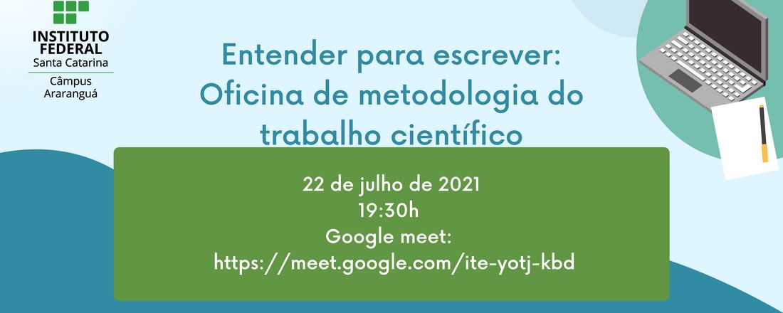 Entendendo para escrever: oficina de metodologia do trabalho científico