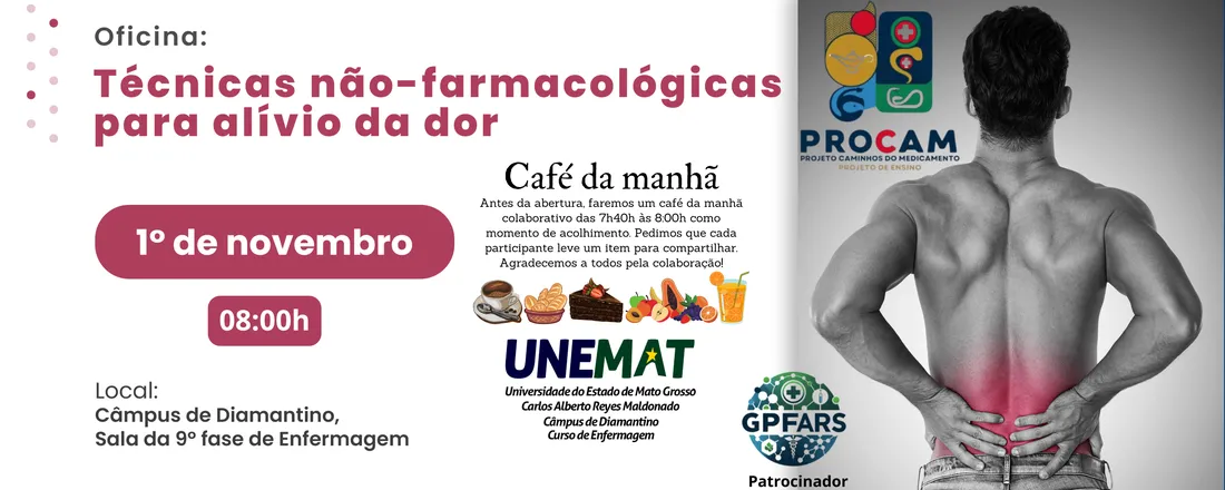 Oficina: Técnicas não-farmacológicas para alívio da dor