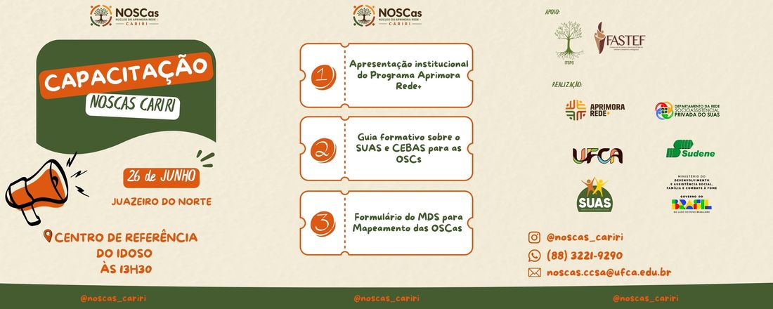 Capacitações - NOSCas Cariri - Juazeiro do Norte