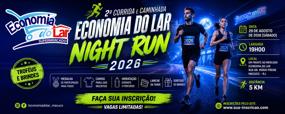 2° corrida economia do lar supermercado night run 2026