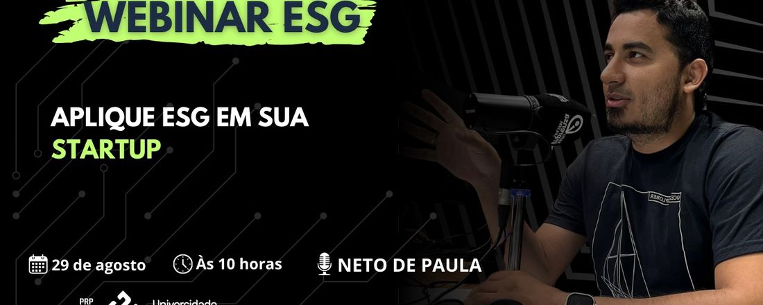 WEBINAR – Aplique ESG em sua Startup