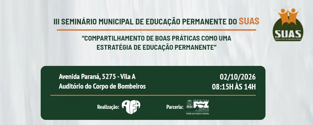 III Seminário Municipal de Educação Permanente do SUAS