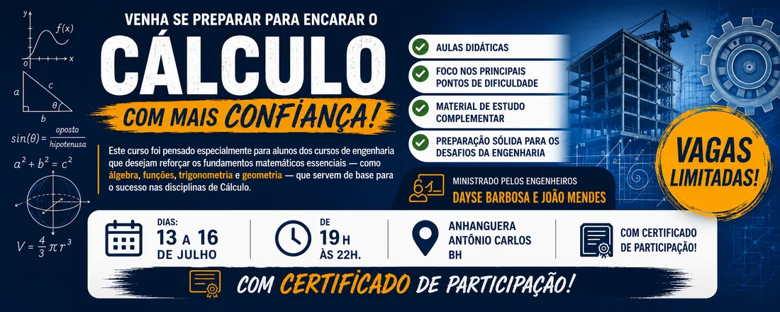 Curso Pré-Cálculo para Engenharias - Anhanguera Antônio Carlos 2026