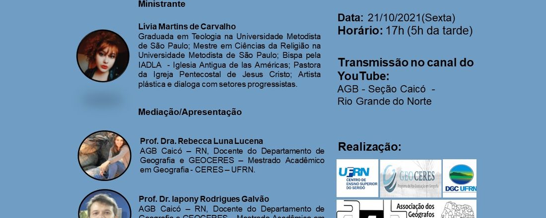 A AGB CAICÓ APRESENTA - REFLEXÕES SOBRE A RELIGIOSIDADE CRISTÃ NO ATUAL CONTEXTO SOCIAL BRASILEIRO