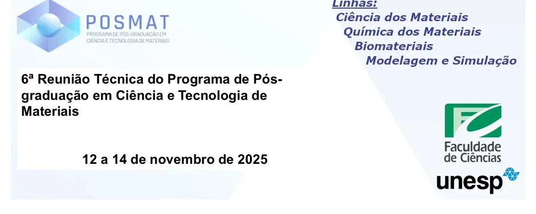 6ª Reunião Técnica do Programa de Pós-graduação em Ciência e Tecnologia de Materiais