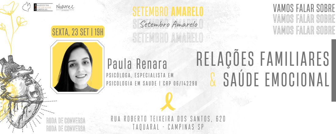 Roda de conversa - Relações familiares e saúde emocional #setembroamarelo