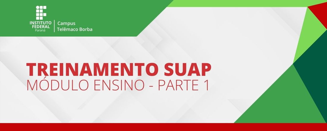 Treinamento SUAP | Módulo Ensino