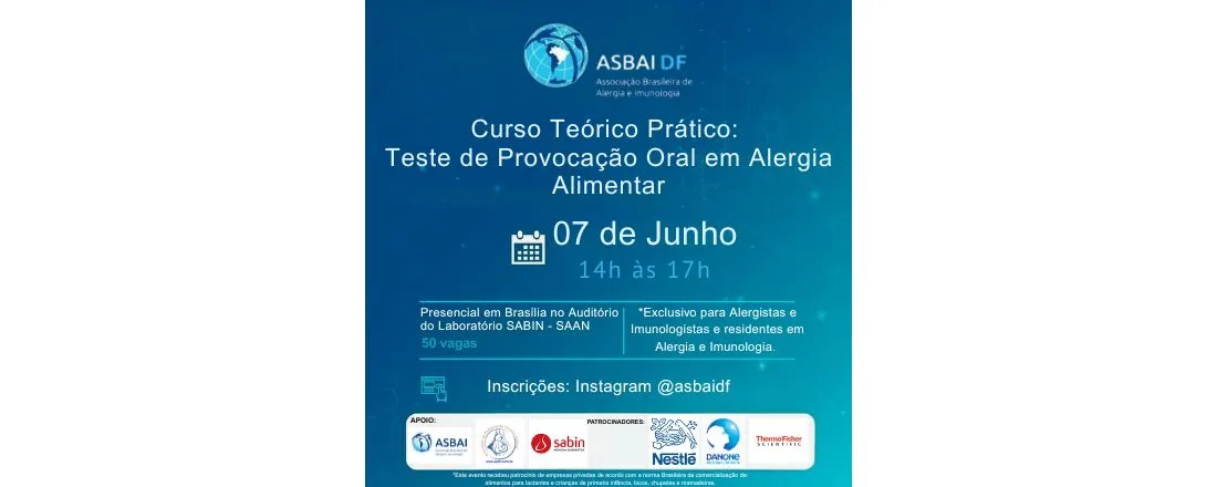 Curso Teórico Prático: Teste de Provocação Oral em Alergia Alimentar – ASBAI-DF