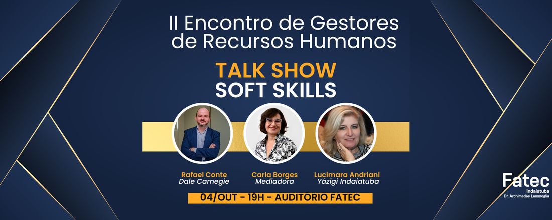 II Encontro de Gestores de Recursos Humanos " TALK SHOW - SOFT SKILLS "