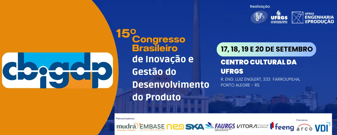 15º Congresso Brasileiro de Inovação e Gestão de Desenvolvimento do Produto