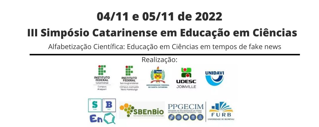 III Simpósio Catarinense em Educação em Ciências