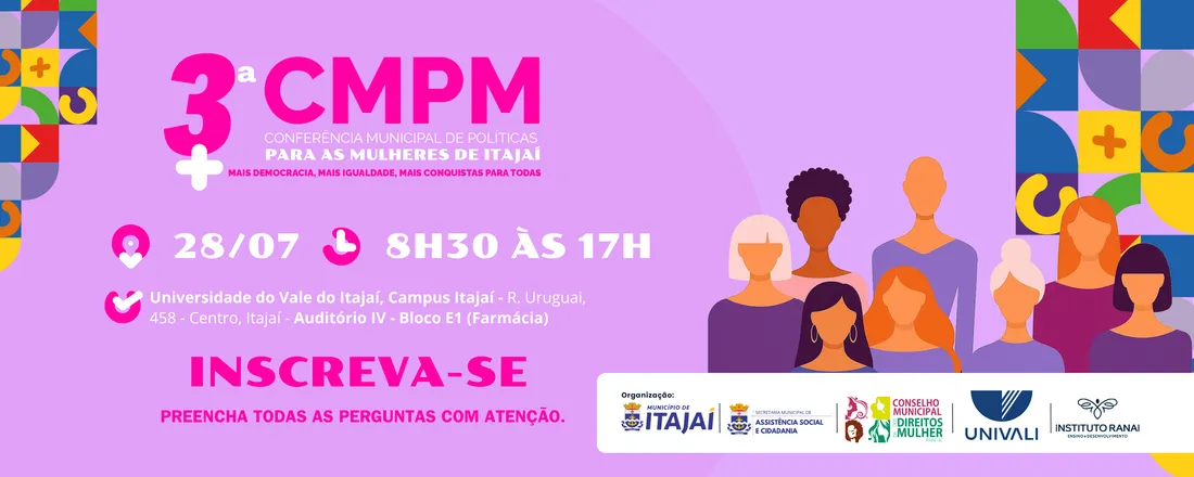 3ª CMPM Conferência Municipal de Políticas para Mulheres - Itajaí/SC