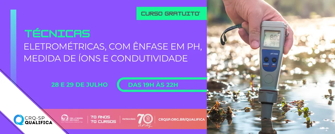 Curso Técnicas Eletrométricas, com ênfase em pH, medida de íons e condutividade
