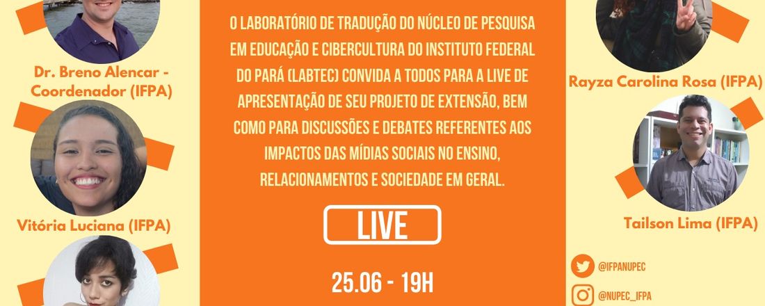 Live Labtec - Laboratório de Tradução do Núcleo de Pesquisa em Educação e Cibercultura