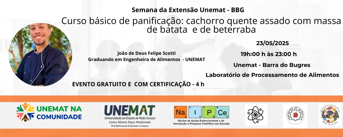 Curso básico de panificação: cachorro quente assado com massa de batata e de beterraba