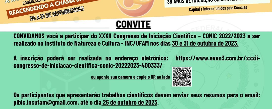 XXXII Congresso de Iniciação Científica - CONIC 2022/2023