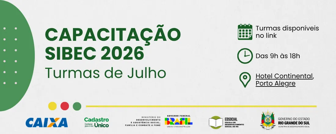 CAPACITAÇÃO SIBEC 2026 - Turmas de Julho