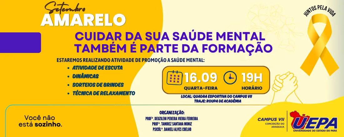 CUIDAR DA SUA SAÚDE MENTAL TAMBÉM É PARTE DA FORMAÇÃO
