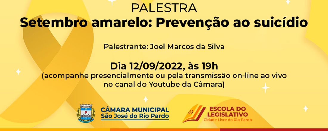 Palestra - Setembro amarelo: Prevenção ao suicídio