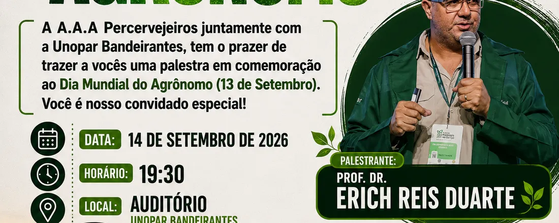 Dia Mundial do Agrônomo - Palestra