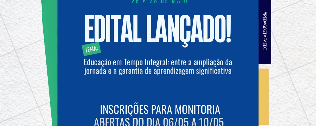 MONITORIA - SEMANA DA PEDAGOGIA