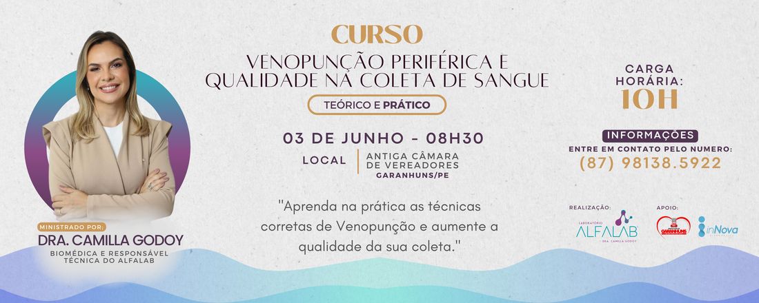 CURSO DE VENOPUNÇÃO PERIFÉRICA E QUALIDADE NA COLETA DE SANGUE.