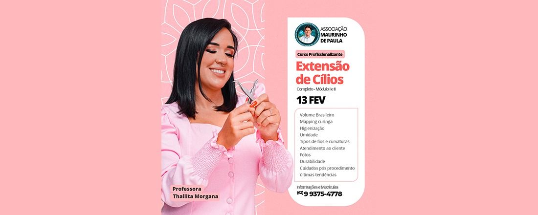 CURSO EXTENÃO DE CÍLIOS COMPLETO - FIO A FIO