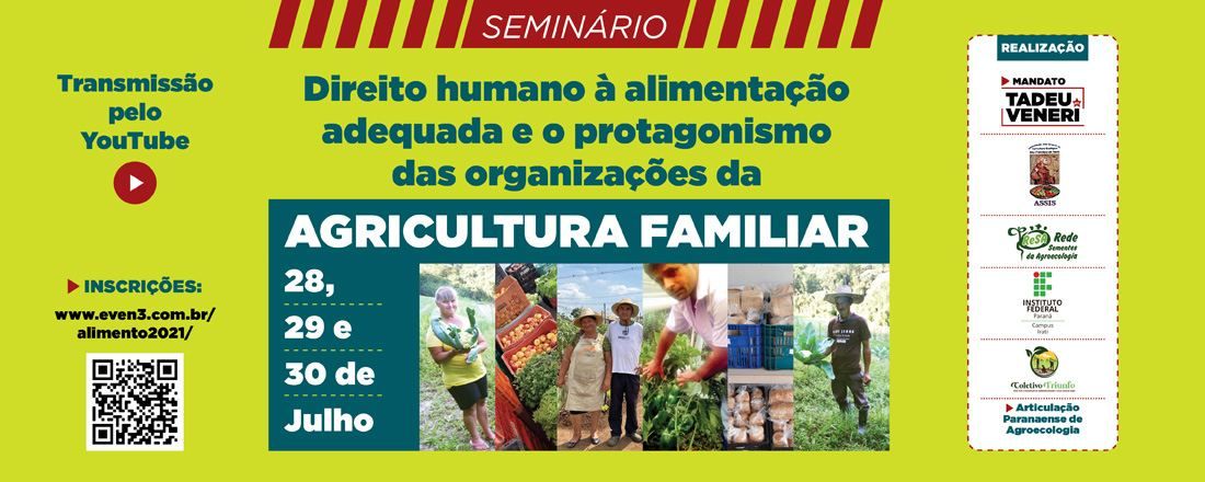 Seminário Direito Humano à Alimentação Adequada e o protagonismo das organizações de Agricultura Familiar