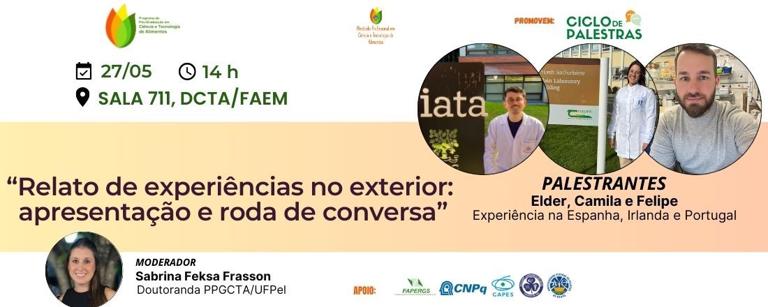 Relato de experiências no exterior: apresentação e roda de conversa
