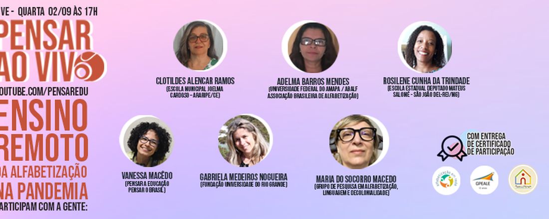 LIVE - Ensino remoto da alfabetização na pandemia