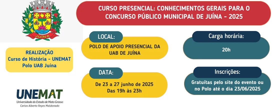 CONHECIMENTOS GERAIS PARA O CONCURSO PÚBLICO MUNICIPAL DE JUÍNA - 2025
