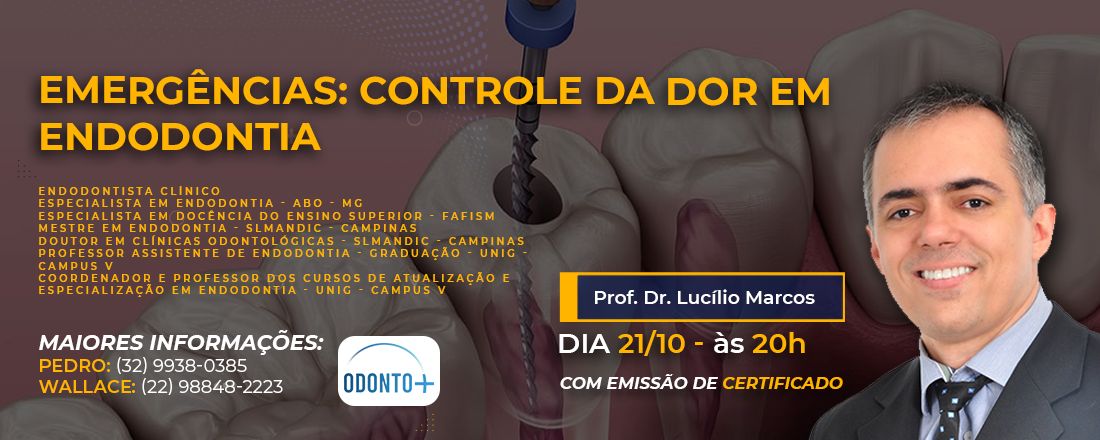 Live com Professor Lucílio - EMERGÊNCIAS: controle da dor em  endodontia