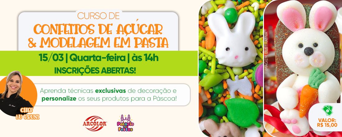 Curso Confeitos de Açúcar e Modelagem em Pasta